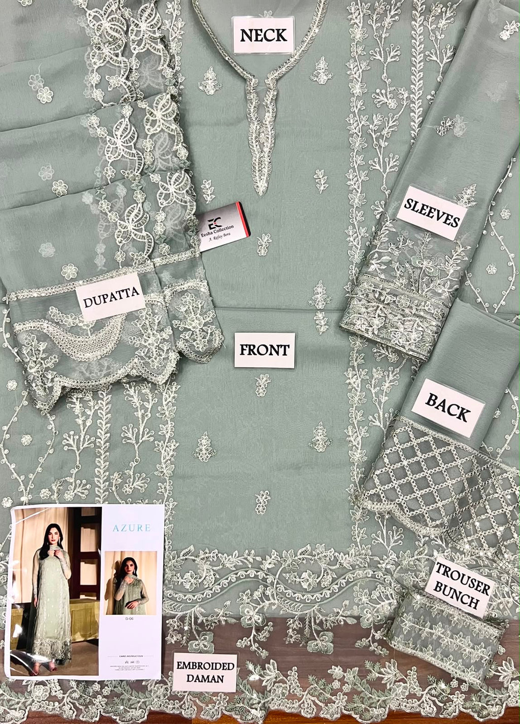 AZURE CHIFFON EMBROIDERED COLLECTION