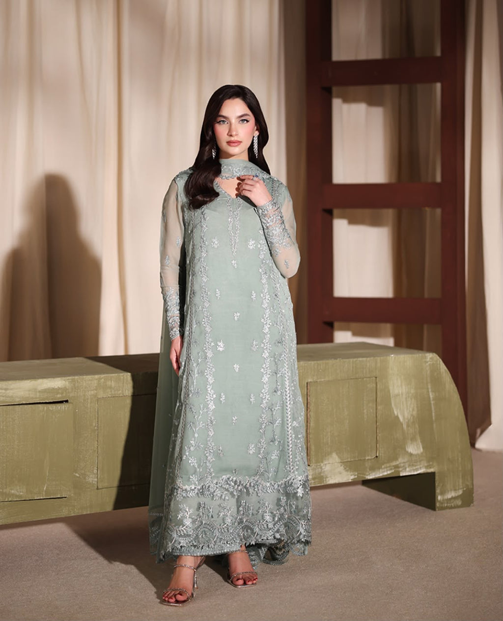 AZURE CHIFFON EMBROIDERED COLLECTION