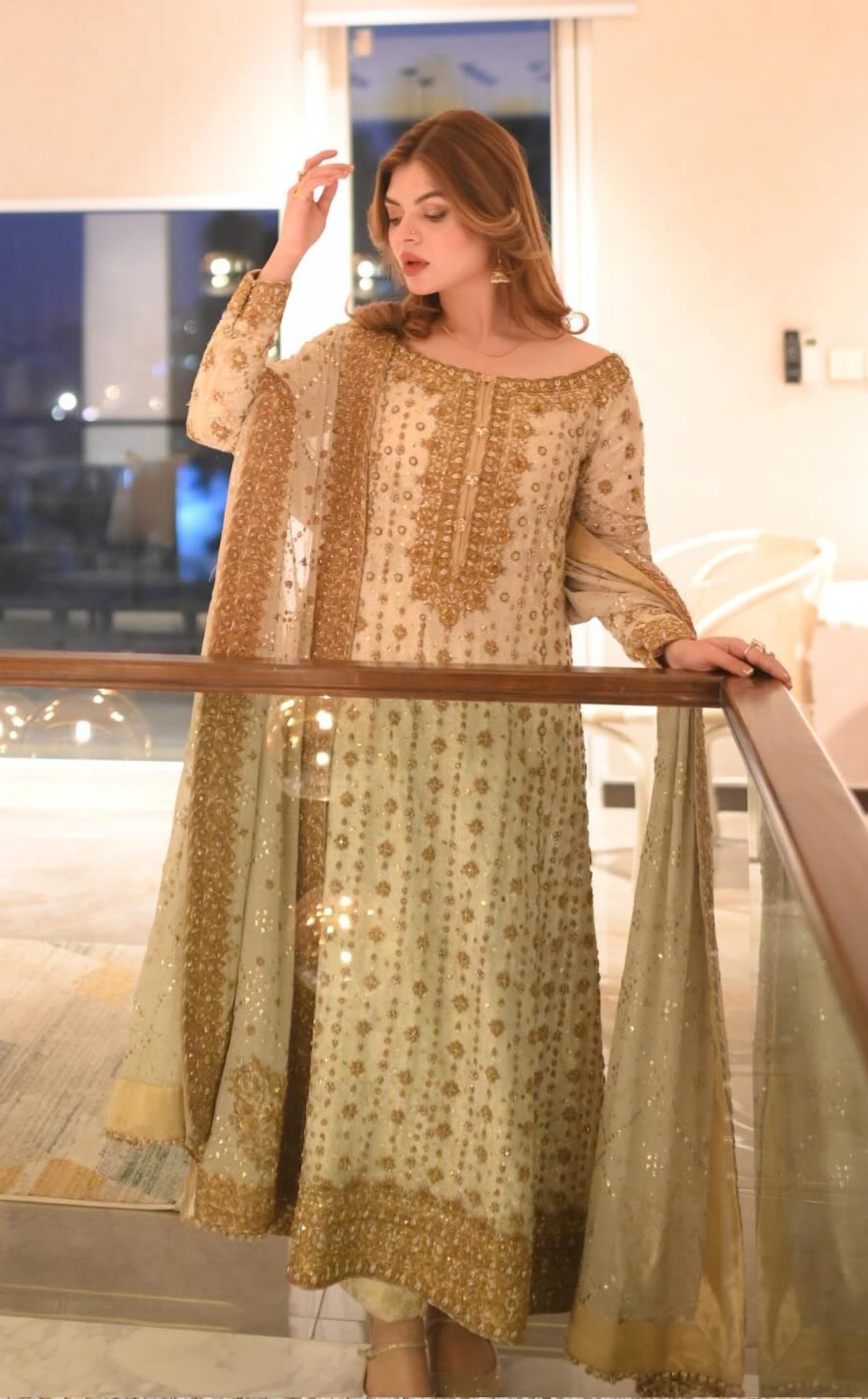 Haris Shakeel Exclusive Luxury Formal Wedding Collection- Off White