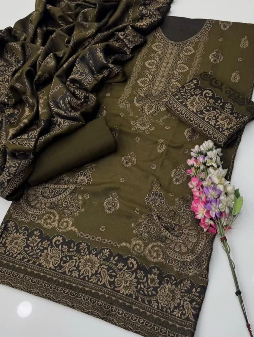 PASHMINA JACQUARD 3-PIECE SUIT WINTER COLLECTION