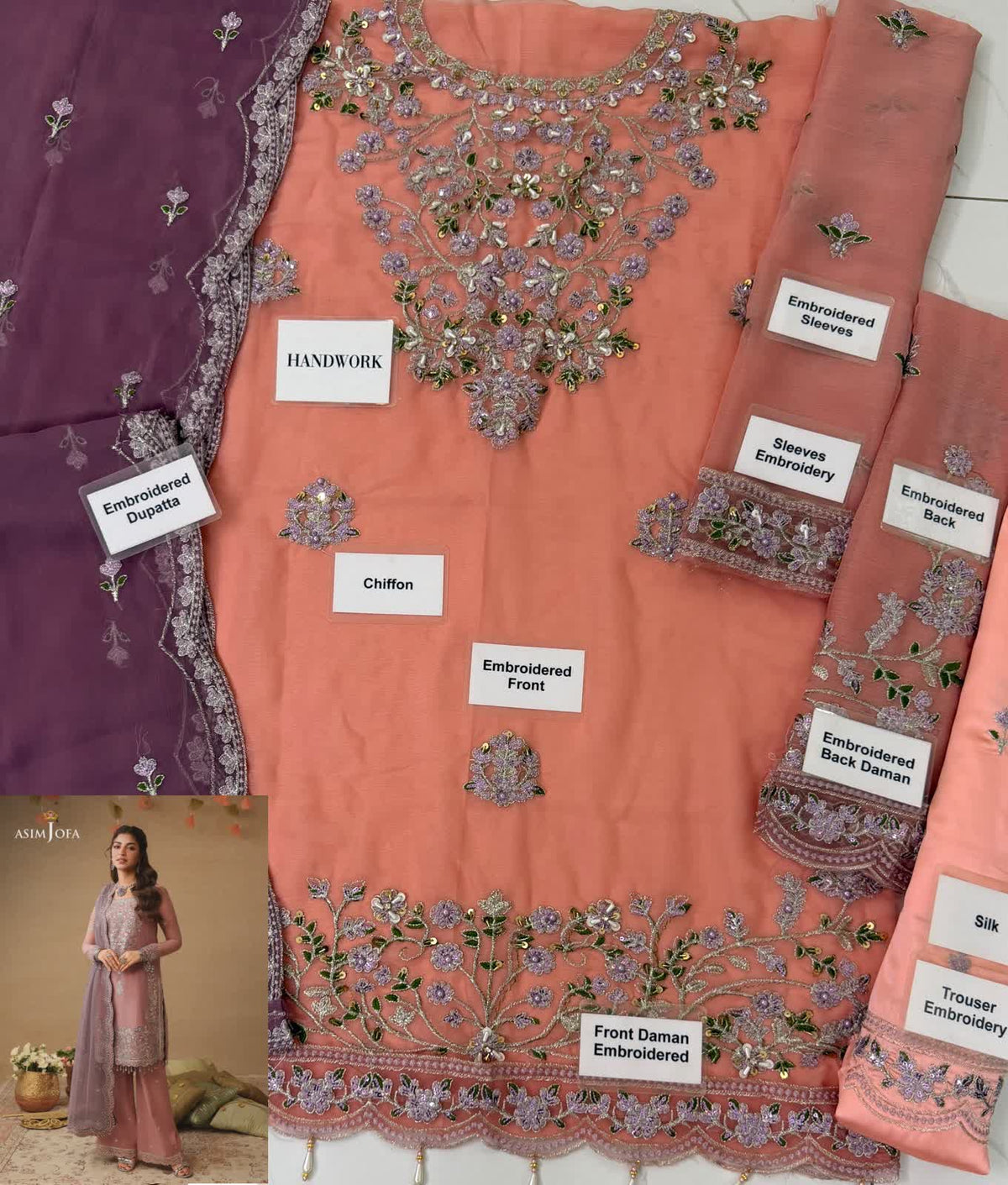 Asim Jofa LUXURY CHIFFON EMBROIDERED COLLECTION