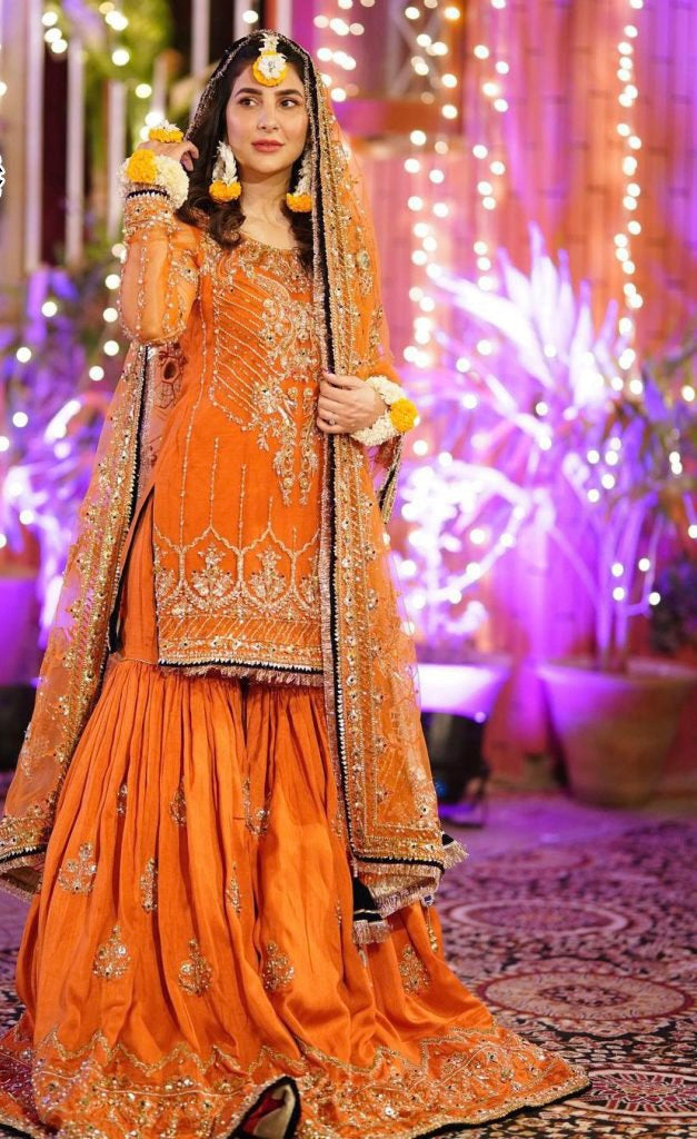 Ansab Jahangir Formal Wedding Wear Collection- Orange