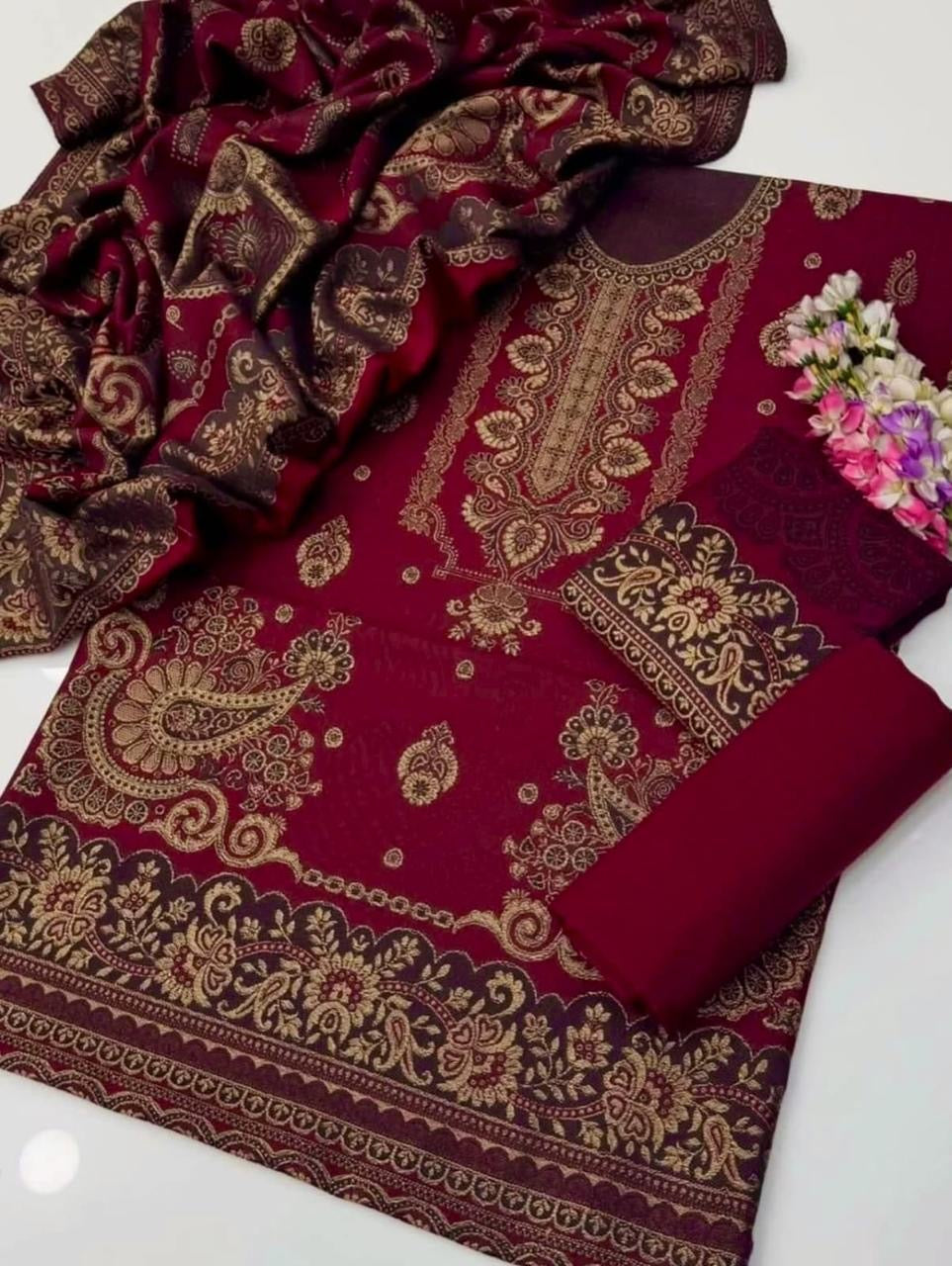 PASHMINA JACQUARD 3-PIECE SUIT WINTER COLLECTION