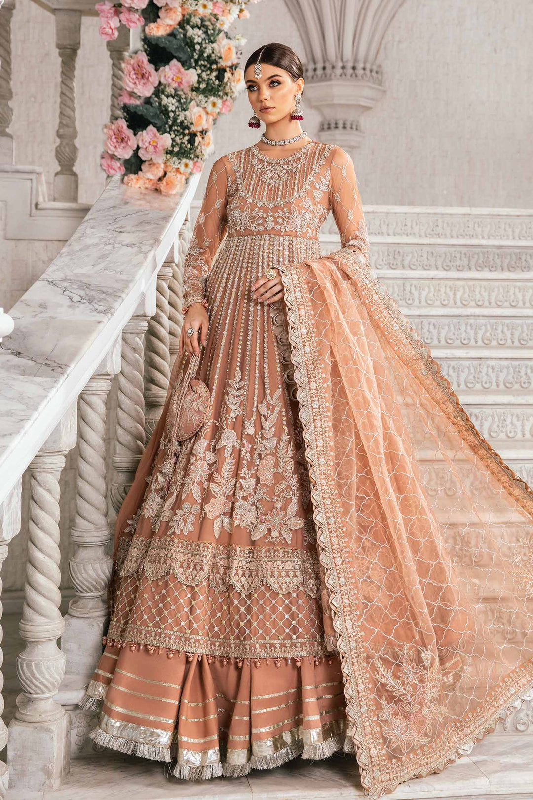 Maria.B Mbroidered Luxury Formal Wedding Collection – Ash Peach