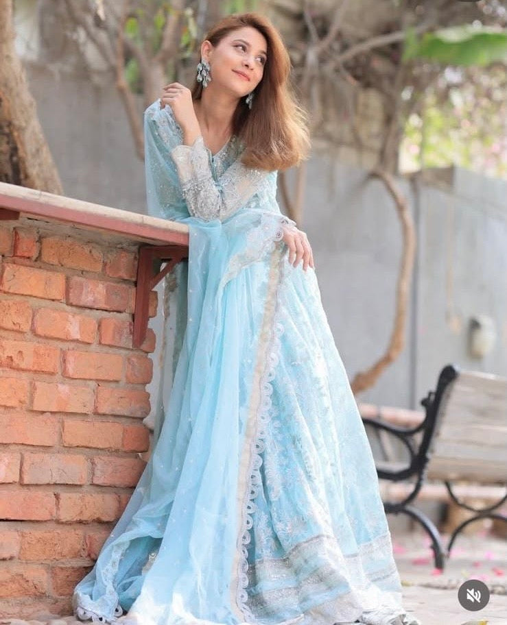 Maria B Bridal Maxy NET & SILK