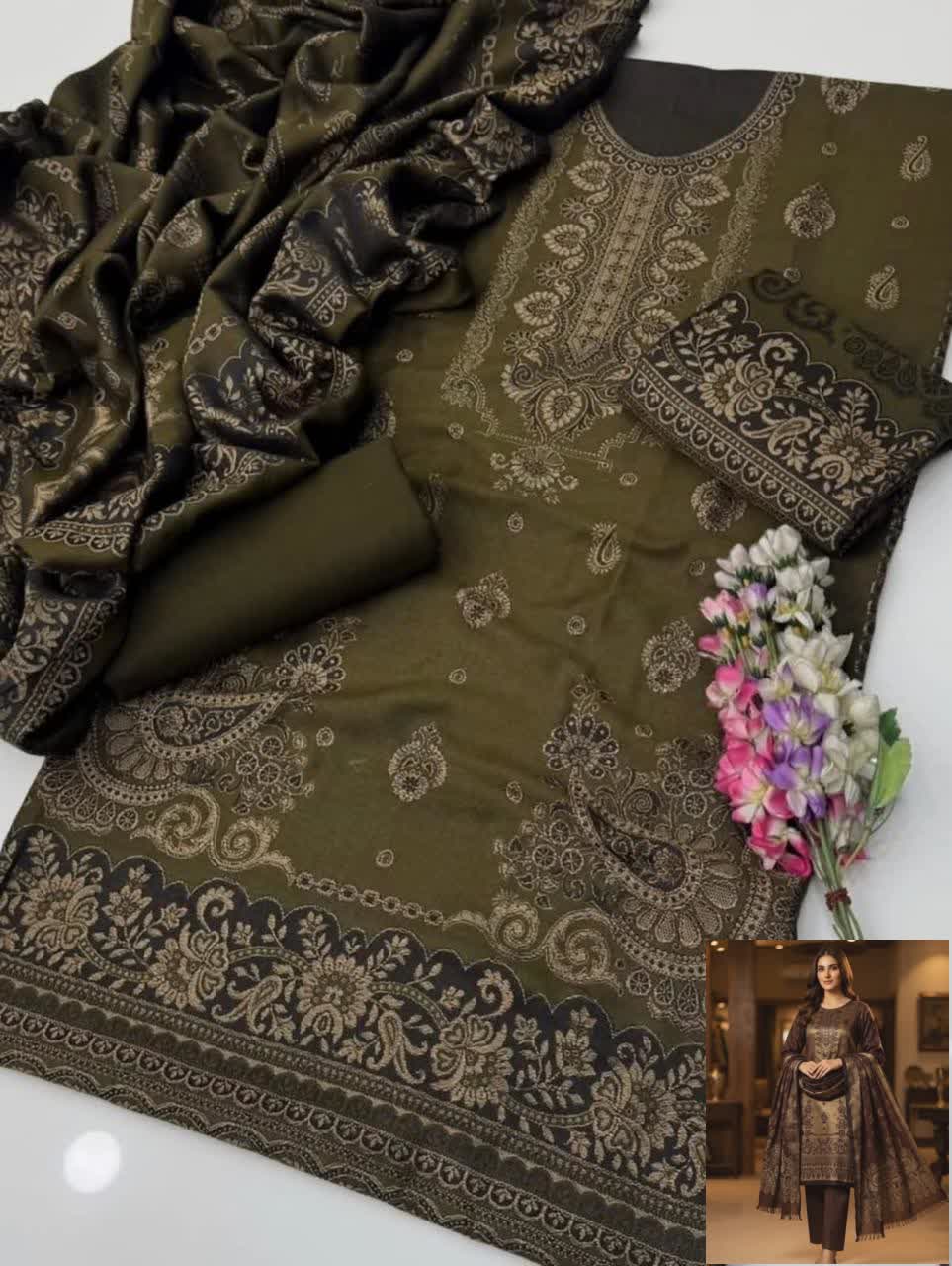PASHMINA JACQUARD 3-PIECE SUIT WINTER COLLECTION