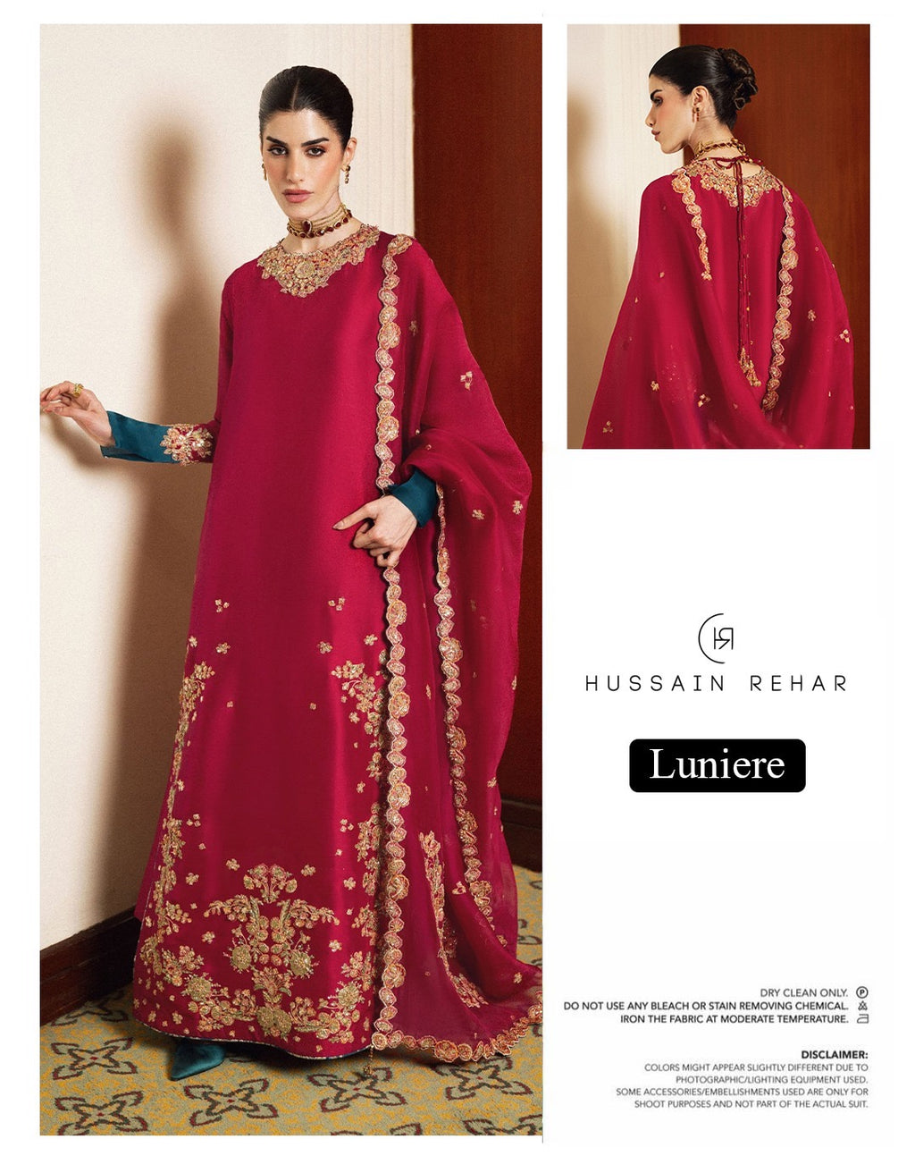 Hussain Rehar Luxury Pret Formal Wedding Collection – Pink & Seagreen