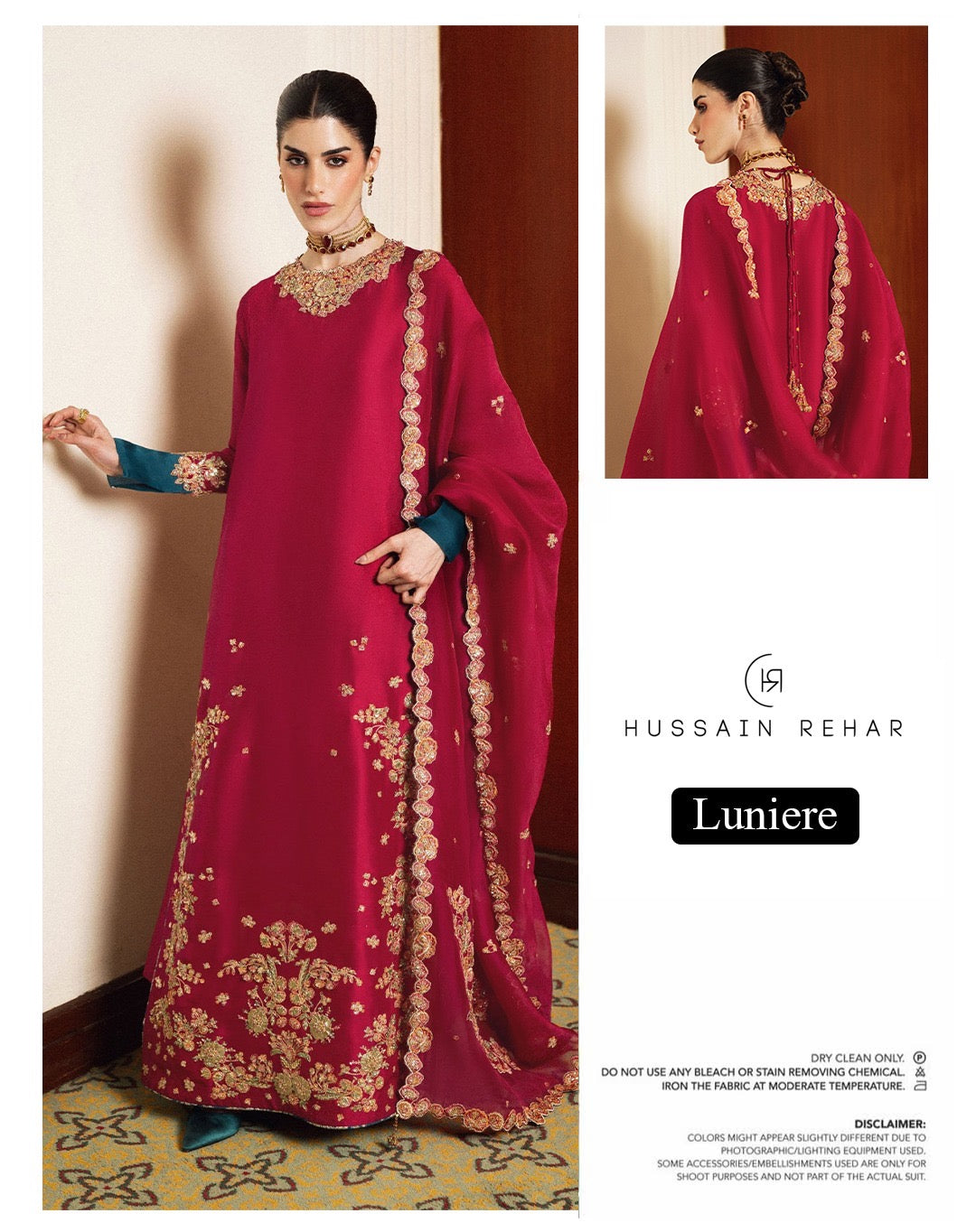 Hussain Rehar Luxury Pret Formal Wedding Collection – Pink & Seagreen
