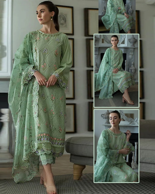 Sobia Nazir Luxury Lawn Collection Pista Green