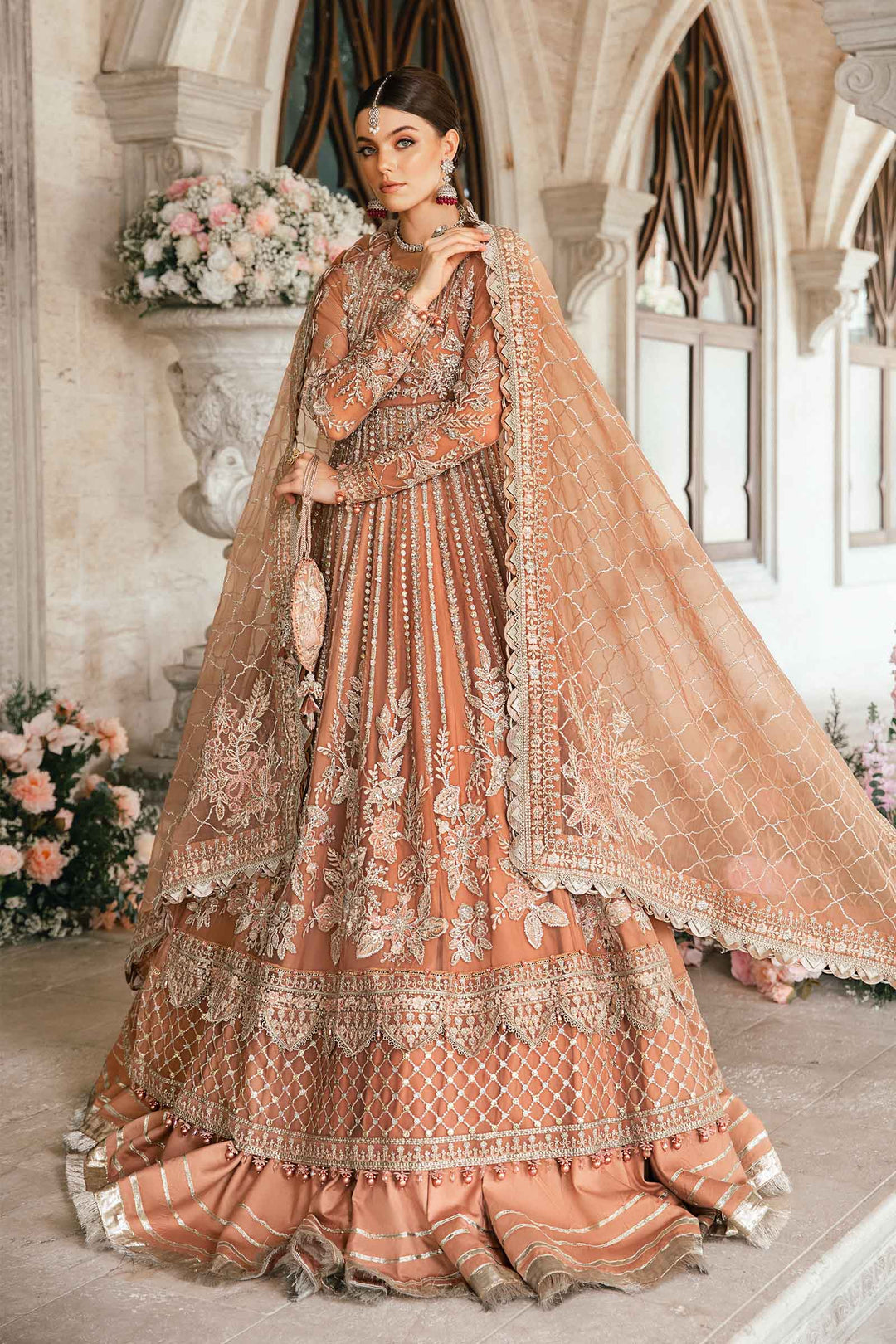 Maria.B Mbroidered Luxury Formal Wedding Collection – Ash Peach