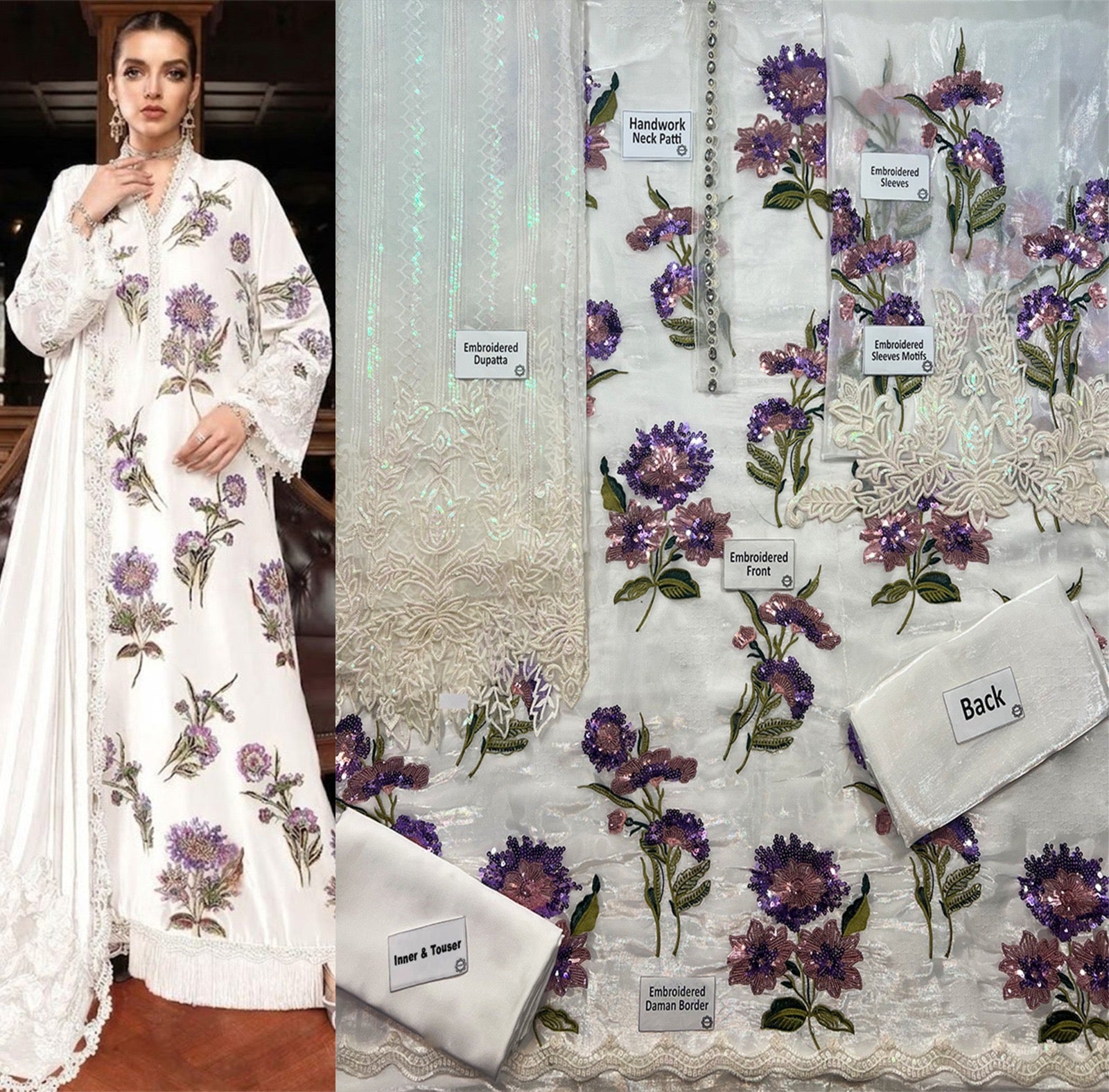 Maria.b Luxury Formals - Floral Sheesha