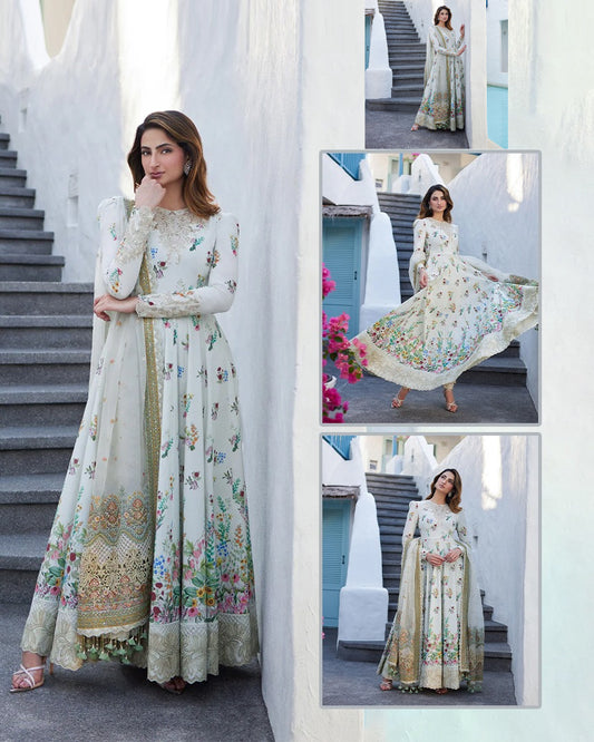 Faiza Saqlain Digital Printed Luxury Swiss Lawn Collection - Pearl Flora