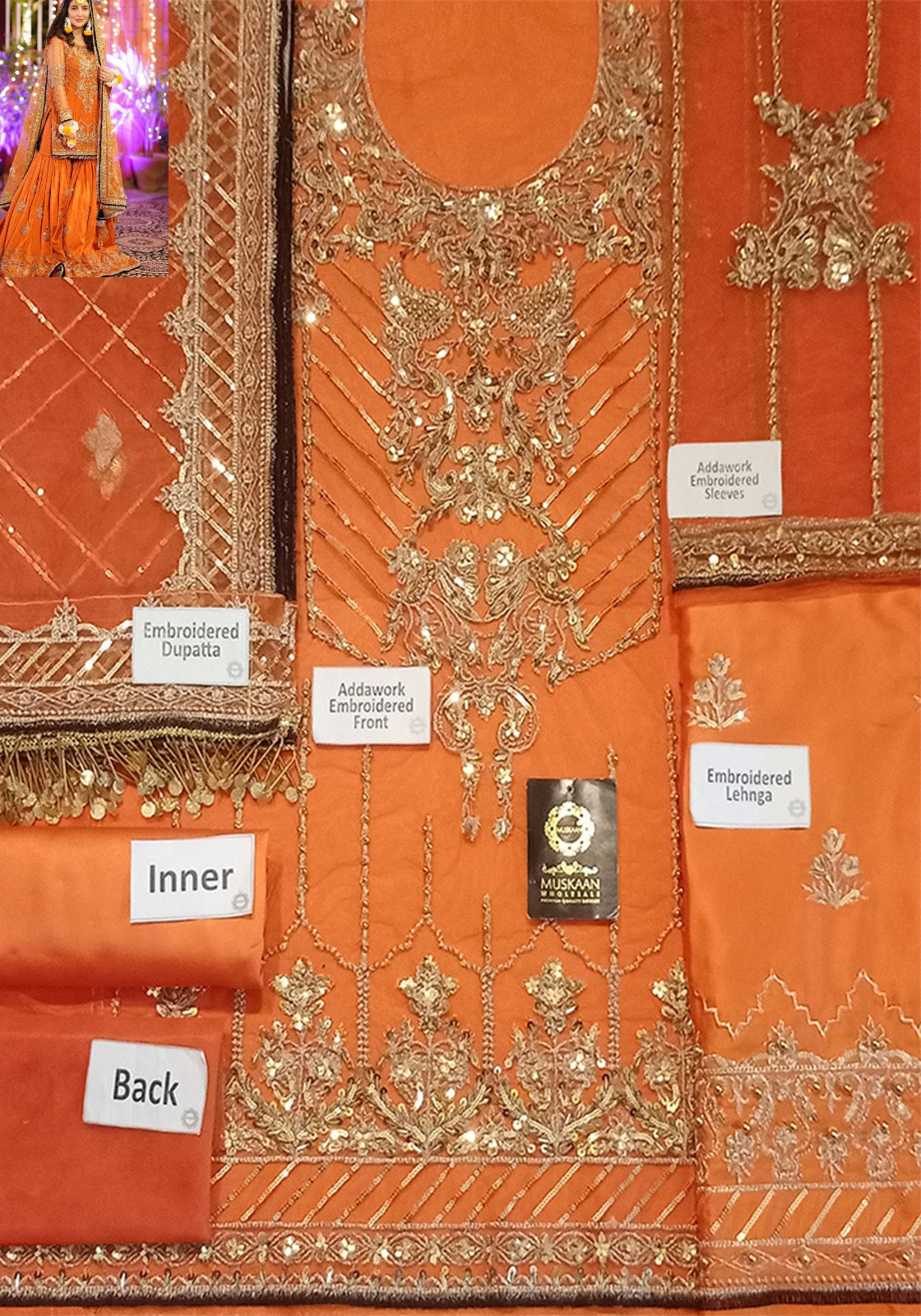 Ansab Jahangir Formal Wedding Wear Collection- Orange