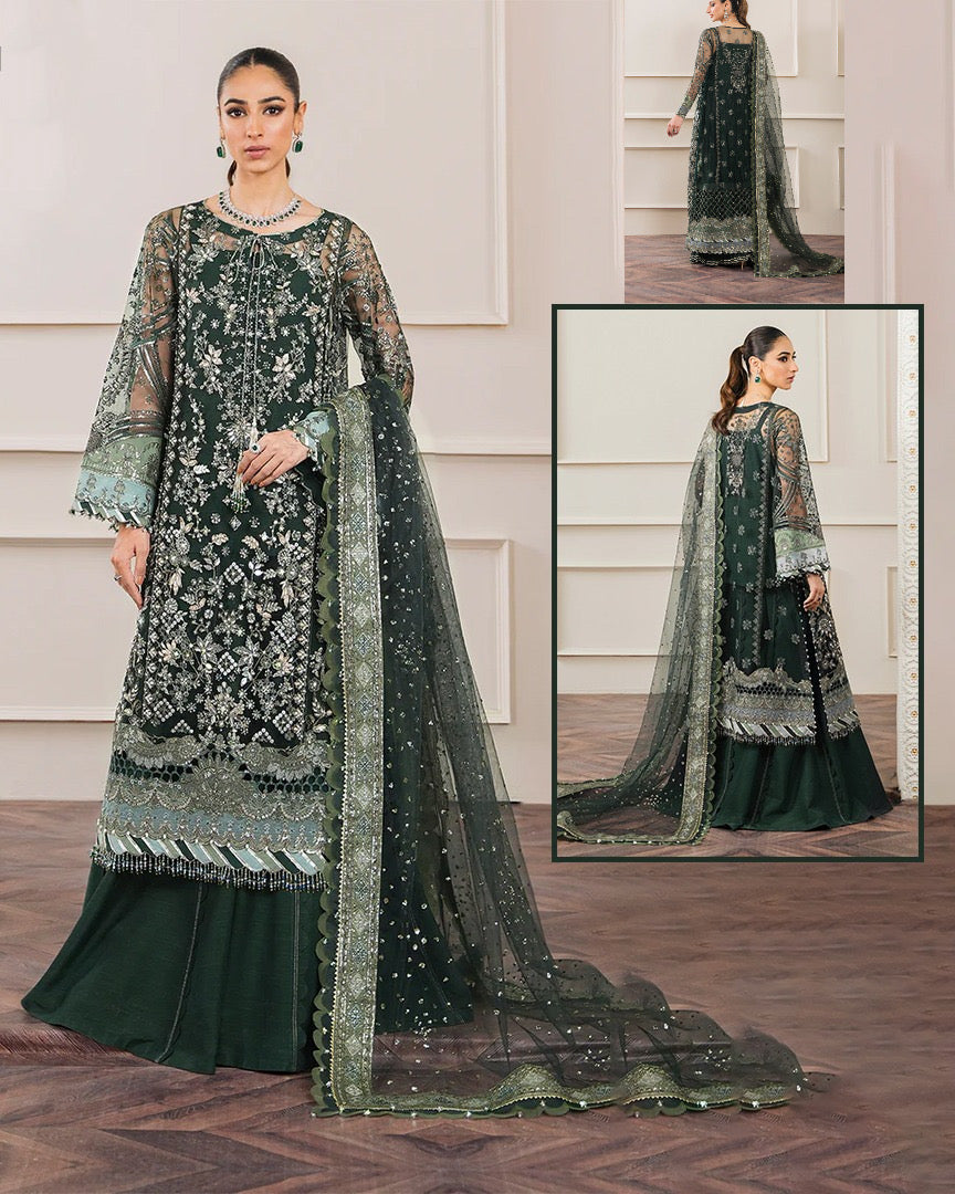 Baroque Chantelle Luxury Formals Wedding Collection- Bottle Green