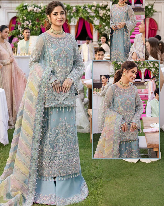 Kanwal Malik Luxury Formal Wedding Collection- Sky Blue