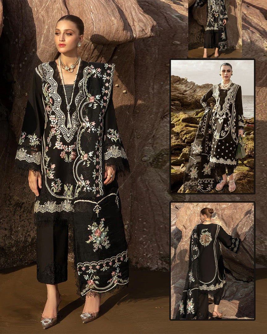 Saira Shakira By Crimson Luxury lawn Collection - Black