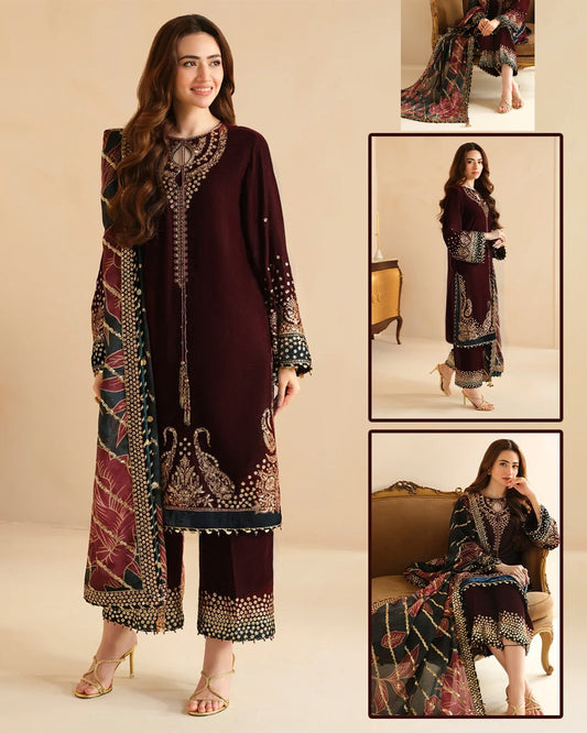 Jazmin Velvet Wedding Formals Collection- Maroon & Teal Blue