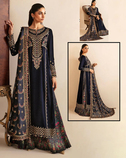 Jazmin Luxury Velvet Wedding Collection- Navy Blue