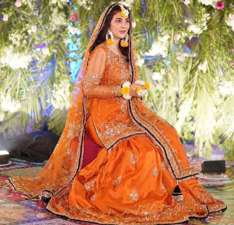 Ansab Jahangir Formal Wedding Wear Collection- Orange