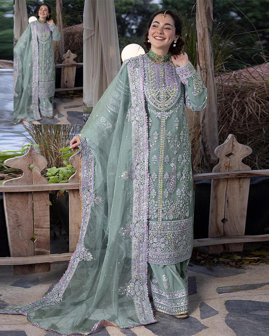 Ali Xeeshan Luxury Wedding Formal Collection- Mint Green