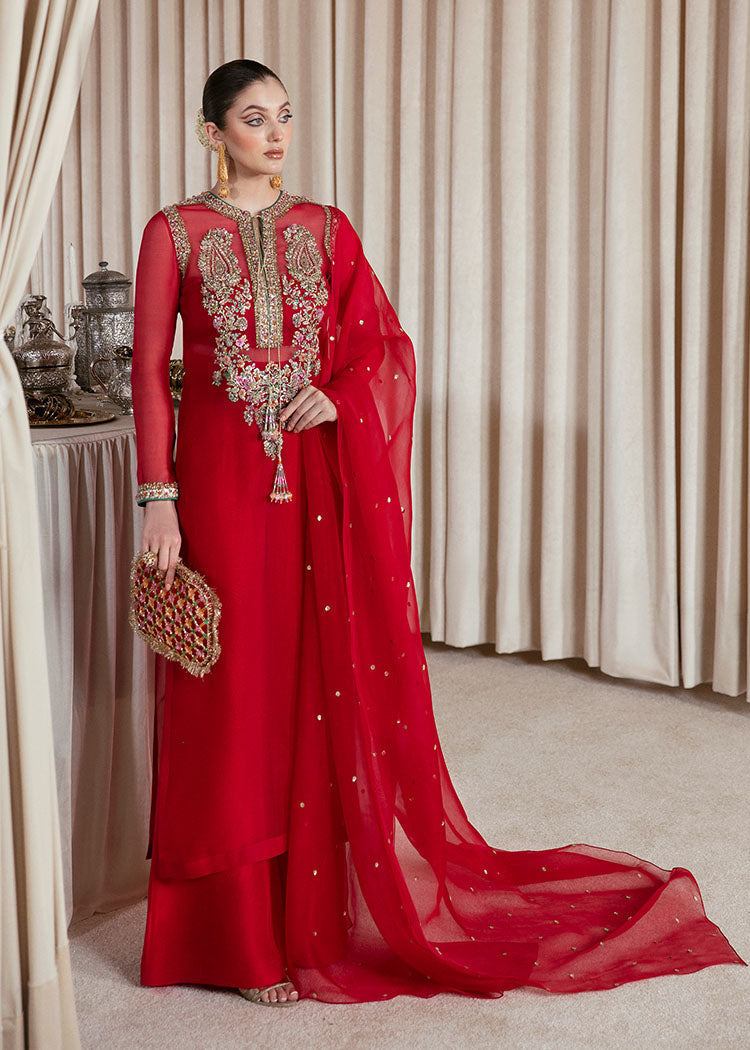 Hussain Rehaar With Koora Dabkawork Luxury Formal Wedding Collection- Red